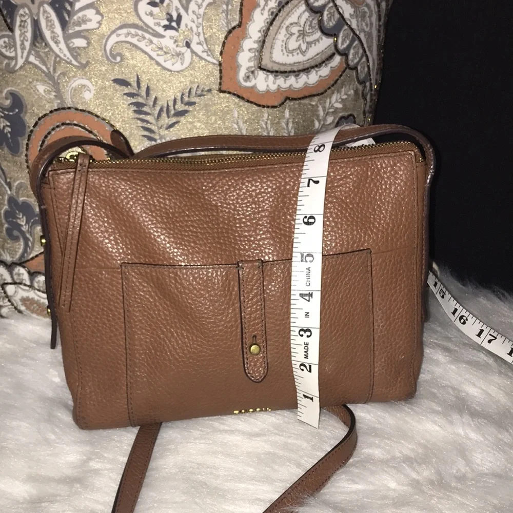 Fossil Brown Leather Crossbody Bag